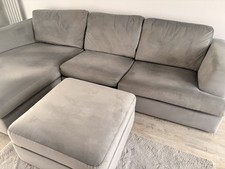 Large Grey Chaise Sofa +