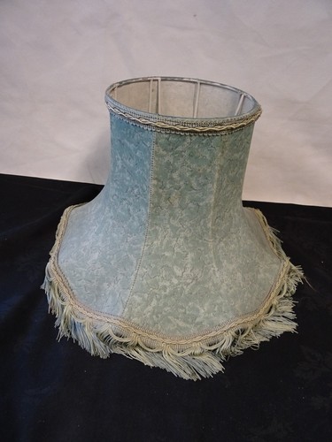 Vintage teal tassel lampshade - tassel,