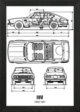 BNW Fiat Dino 1967 Framed Wall