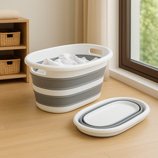 LARGE POP UP FOLDING COLLAPSIBLE LAUNDRY BASKET SPACE SAVING CLOTH WASHING BIN
