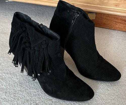 Topshop black fringed ankle - topshop,,
