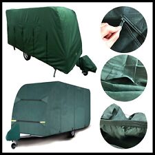 Shield Caravan Full Cover + Tow Hitch Breathable 4-Ply Green - 10-31ft Length