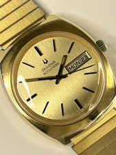 BULOVA Accutron Vintage 1970’s Men’s Electronic Day/Date Gold Dress Watch