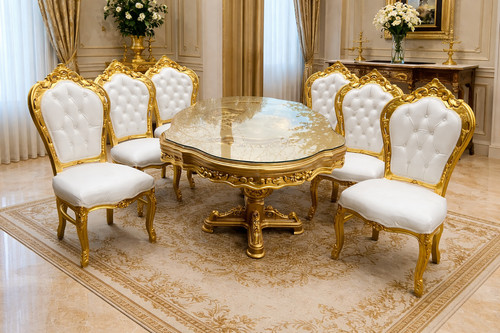 Dining set italian baroque 7pc - baroque,