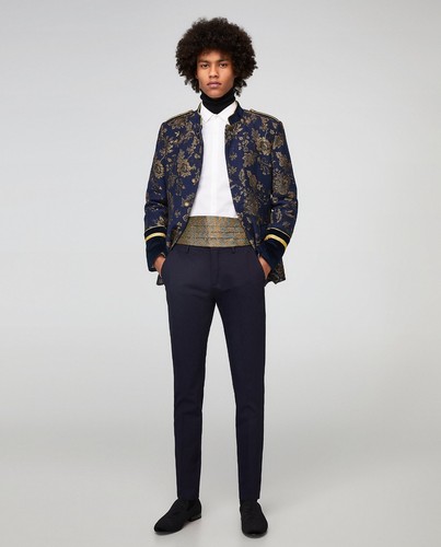 Zara man navy floral jacquard - navy,