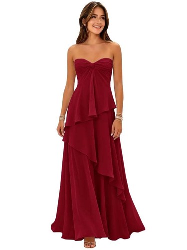 Long strapless chiffon - strapless,
