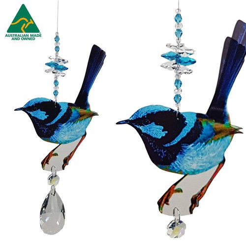 Blue fairy wren crystal - blue,