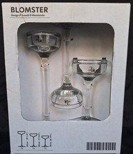 IKEA Blomster 3 Piece Candle Holder Set Clear Glass 901.674.39 Amsell Berlin NIB