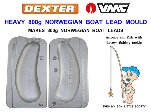 Norwegian boat mould 800g lead - boat,