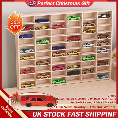 Grid wood display case - wood, for