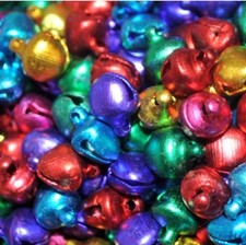 100pcs 6, 8mm Small jingle Bells :Gold, Silver, assorted Shell Shaped Xmas Craft