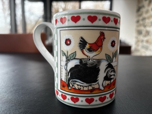 Farmyard pig and chicken mug - pig,