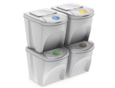Sorting Bins Recycling Segregation Waste Stackable Lidded Sticker Handle bin set
