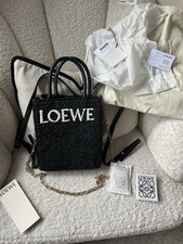 Loewe Black Raffia A5 Tote