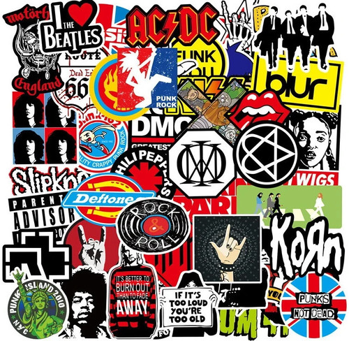 100 rock stickers lot heavy - lot,