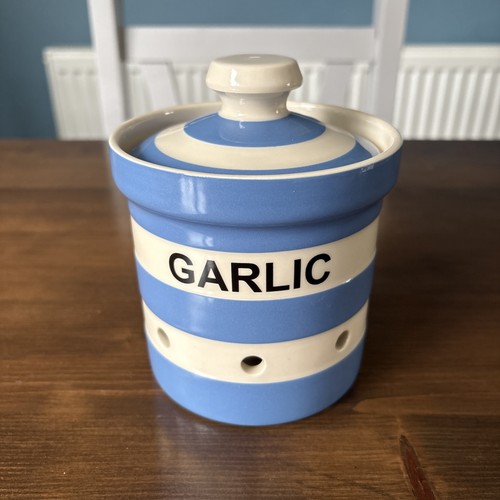 Green cornishware garlic - t,