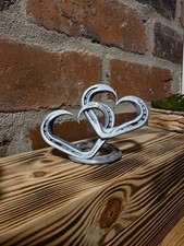 Horse Shoes Heart Shape Ornament Figure Statue Home Decor Gift Sculpture Office