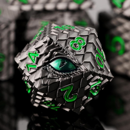 Metal dice set 7 pcs - metal,