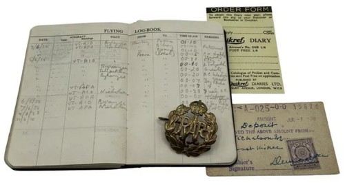 Ww2 british raf flying log - british,