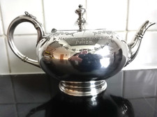 Super silver plated teapot with 'Hadfields fertiliser' of Liverpool inscription.