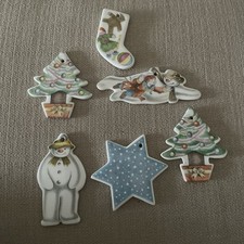Royal Doulton FLYING SNOWMAN Mobile Parts Christmas Tree Decorations  (6)