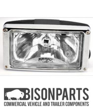 +FITS SCANIA 4 SERIES PGRT SUNVISOR CLEAR SPOT LAMP WITH SILVER FRAME RH OR LH