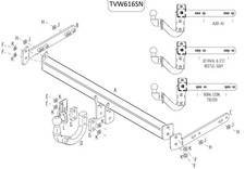 Towtrust Swan Neck Automotive Towbar For Volkswagen Golf Estate 1999 To 2007