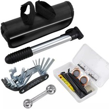 Bicycle Frame Tool Puncture Repair Kit Carry Case Bag With Pump Tool Set Bike UK