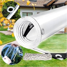 Clear Tarpaulin with Eyelets Waterproof Heavy Duty 420g/m² Clear Tarp Pergola
