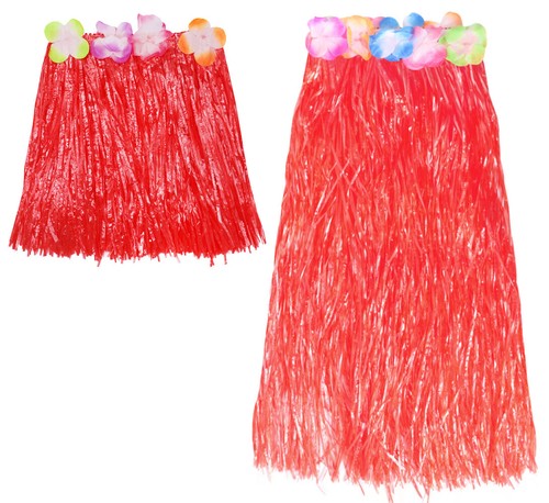 Red grass hula skirt - skirt, or