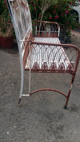 Rare wrought iron garden - garden, bench