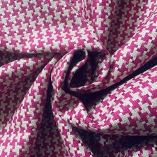 Designers Guild Curtain / Uph Fabric ZENO FUCHSIA 2.0m ~ Dogtooth Check Weave