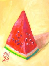 Watermelon ACEO Original Oil
