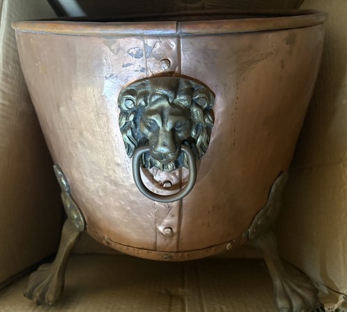 Rare vintage oval copper - vintage, coal