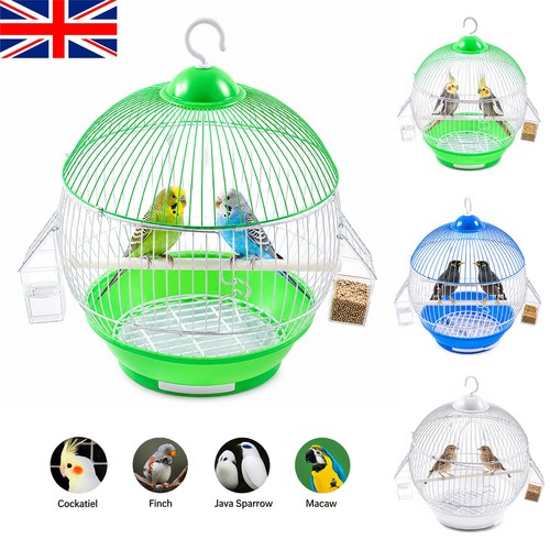 Round metal bird cage - bird, h32cm