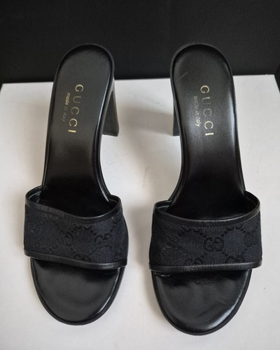 Gucci black heeled sandals - black,