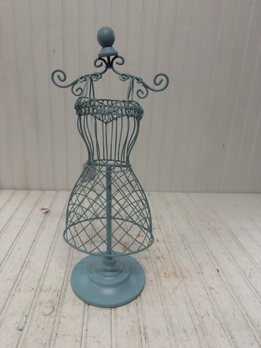 Aqua wire miniature dress form - aqua,