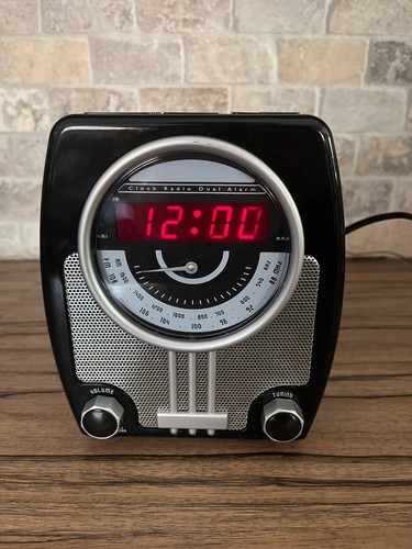 Black dual alarm - black, radio