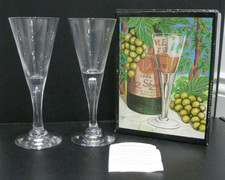 2x Boxed Dartington Crystal Sharon Sherry Glasses - Labelled, Boxed, Unused