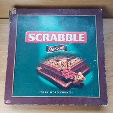 Scrabble Deluxe Vintage 2000 Mattel Wooden Turntable Board, Complete* READ DESC.