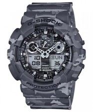 Casio G-Shock GA-100 Men's Analog-Digital Watch Camouflage Grey