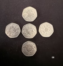 Lot of 5 Old Large 50p Pence