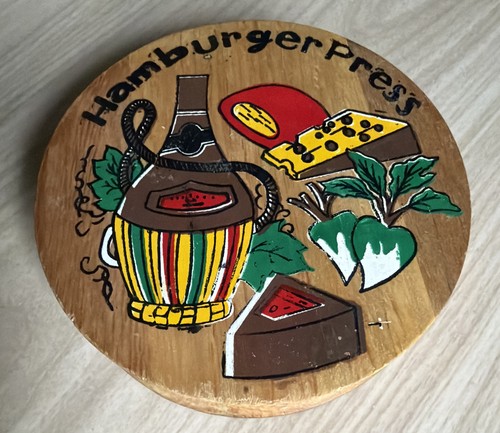 Vintage wooden hamburger press - wooden,
