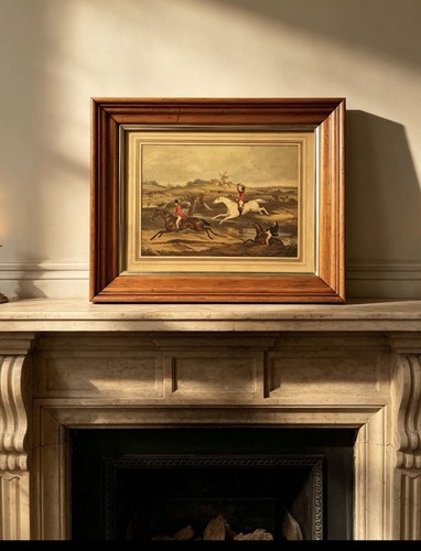 Vintage hunting print framed - vintage,