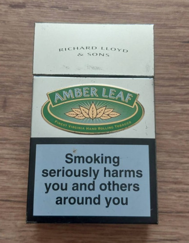 Amber leaf metal cigarette - amber,