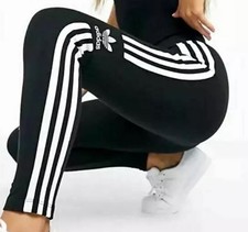 Adidas GYM Tight Trefoil Black Women’s Size UK 10 M W28 Mid Rise L28 Stretching