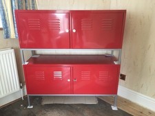 Ikea red metal cabinet