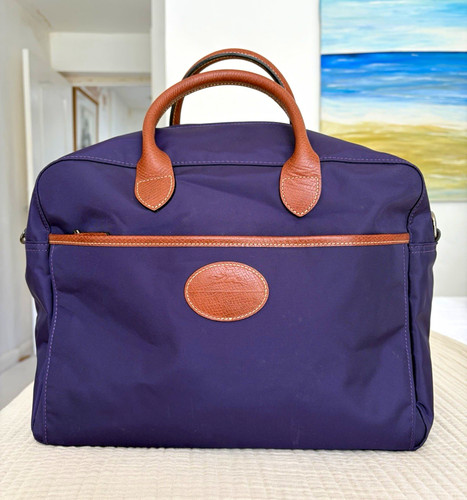 Longchamp purple nylon holdall - longchamp,