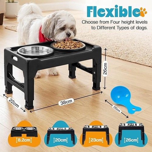 Adjustable raised dog bowl - dog,