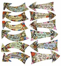 Alice In Wonderland Arrows Quotes Party Signs Party Props Tea Party Decoration